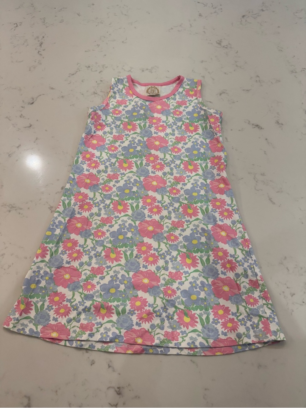 TBBC GIRLS 11 Floral Sleeveless Dress- Pink & Blue